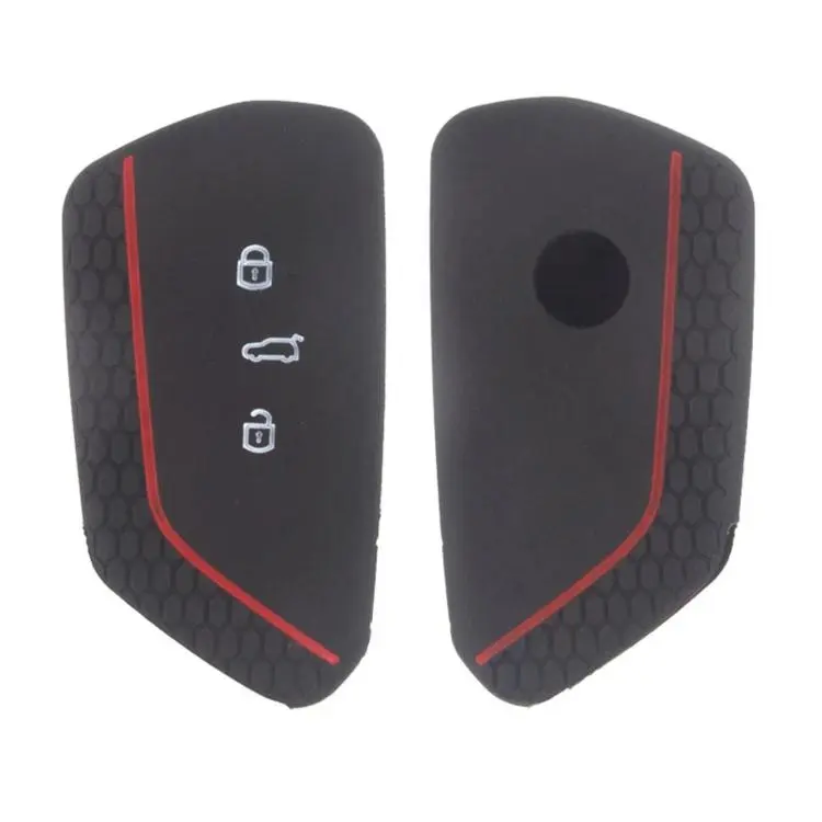 2pcs Silicone Key Fob Cover For Volkswagen Golf 8 / Talagon / ID4 Crozz / ID6X / Teramont(Black)