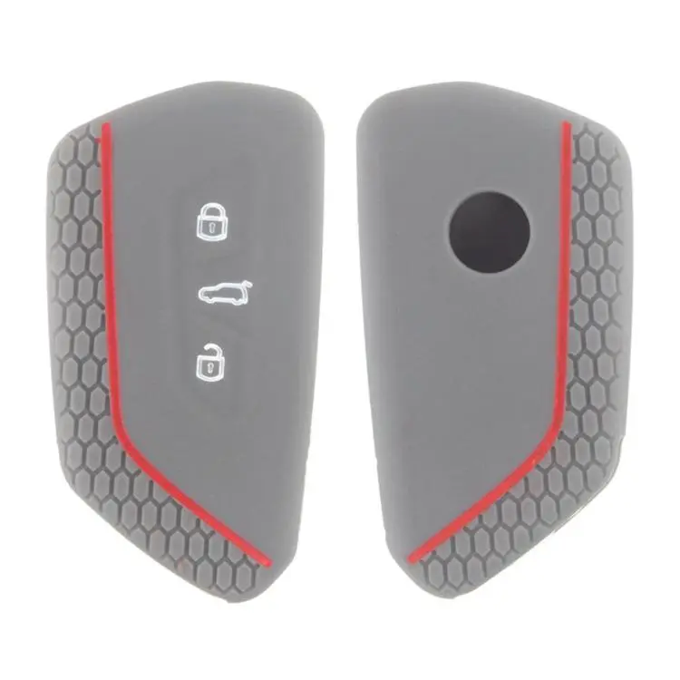 2pcs Silicone Key Fob Cover For Volkswagen Golf 8 / Talagon / ID4 Crozz / ID6X / Teramont(Dark Gray)