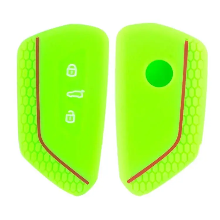2pcs Silicone Key Fob Cover For Volkswagen Golf 8 / Talagon / ID4 Crozz / ID6X / Teramont(Green)