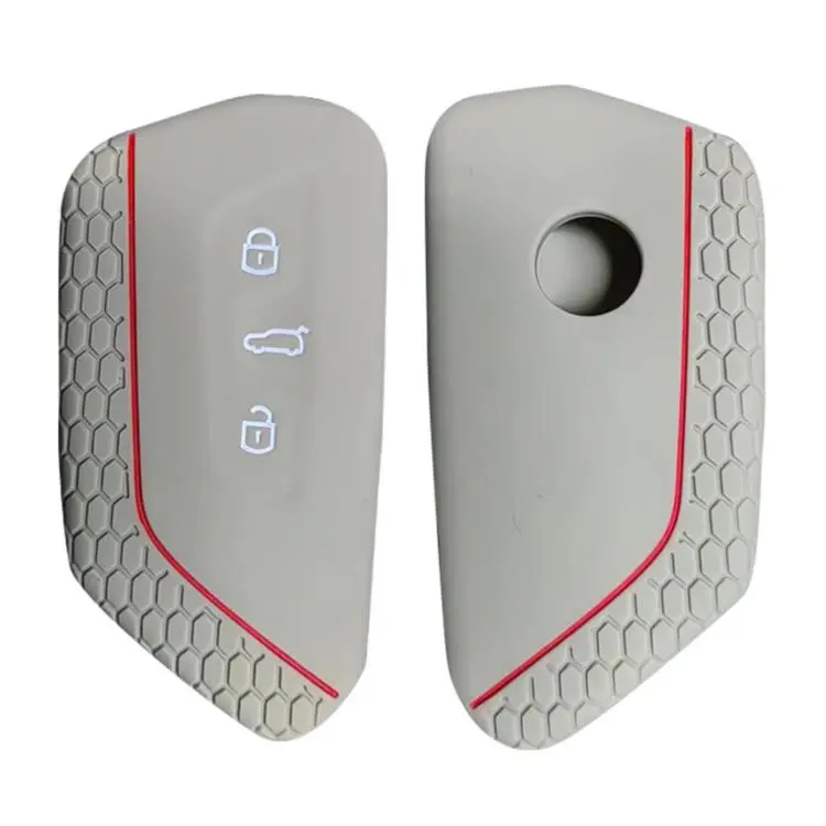 2pcs Silicone Key Fob Cover For Volkswagen Golf 8 / Talagon / ID4 Crozz / ID6X / Teramont(Khaki Blue)
