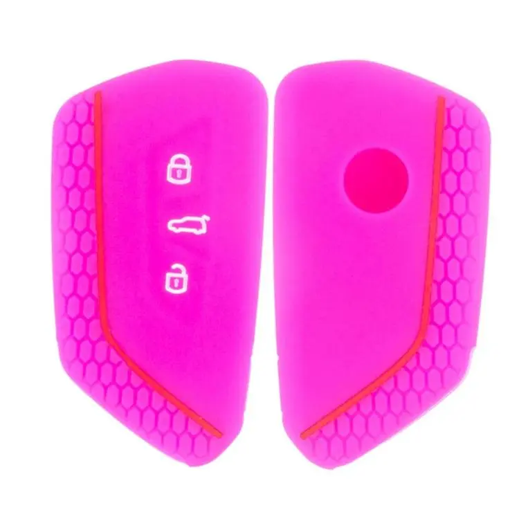 2pcs Silicone Key Fob Cover For Volkswagen Golf 8 / Talagon / ID4 Crozz / ID6X / Teramont(Pink)