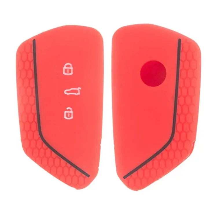 2pcs Silicone Key Fob Cover For Volkswagen Golf 8 / Talagon / ID4 Crozz / ID6X / Teramont(Red)