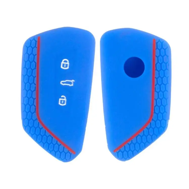 2pcs Silicone Key Fob Cover For Volkswagen Golf 8 / Talagon / ID4 Crozz / ID6X / Teramont(Sea Blue)