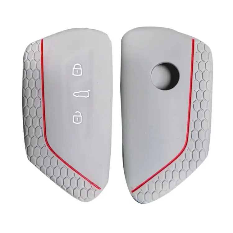 2pcs Silicone Key Fob Cover For Volkswagen Golf 8 / Talagon / ID4 Crozz / ID6X / Teramont(White Gray)
