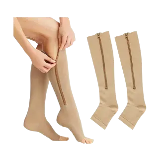 2x Chaussettes de compression à Zip spéciales jambes lourdes