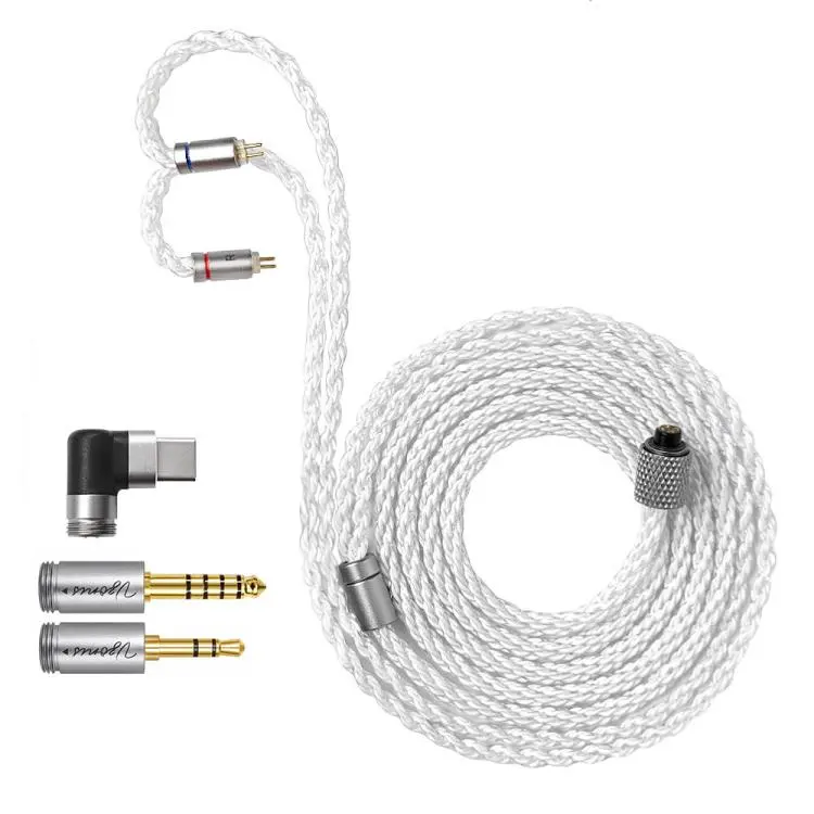 3.5mm+4.4mm+Type-C Upgraded Dual-Pin Headphone Cable With Single-Crystal Copper, Length
