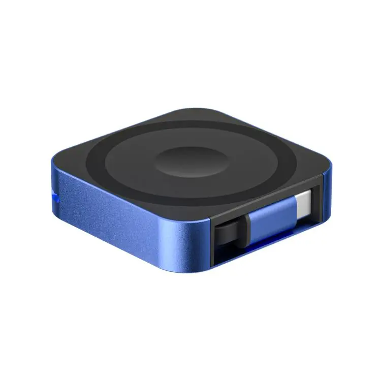 3 in 1 Magnetic 15W Wireless Charger with Retractable Type-C Cable(Blue)