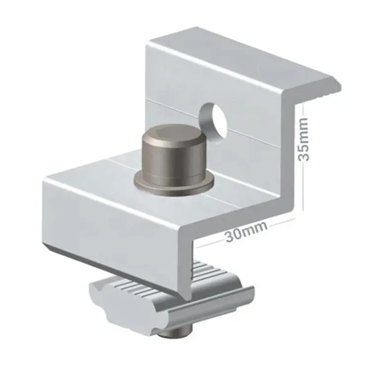 30 / 35mm Aluminum Alloy Shared Edge Side Clamp Bracket Solar Panel Fixing Press Block