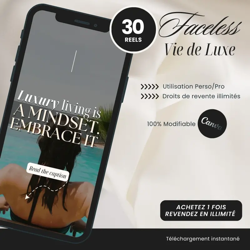 30 Reels Faceless Vie de Luxe PLR