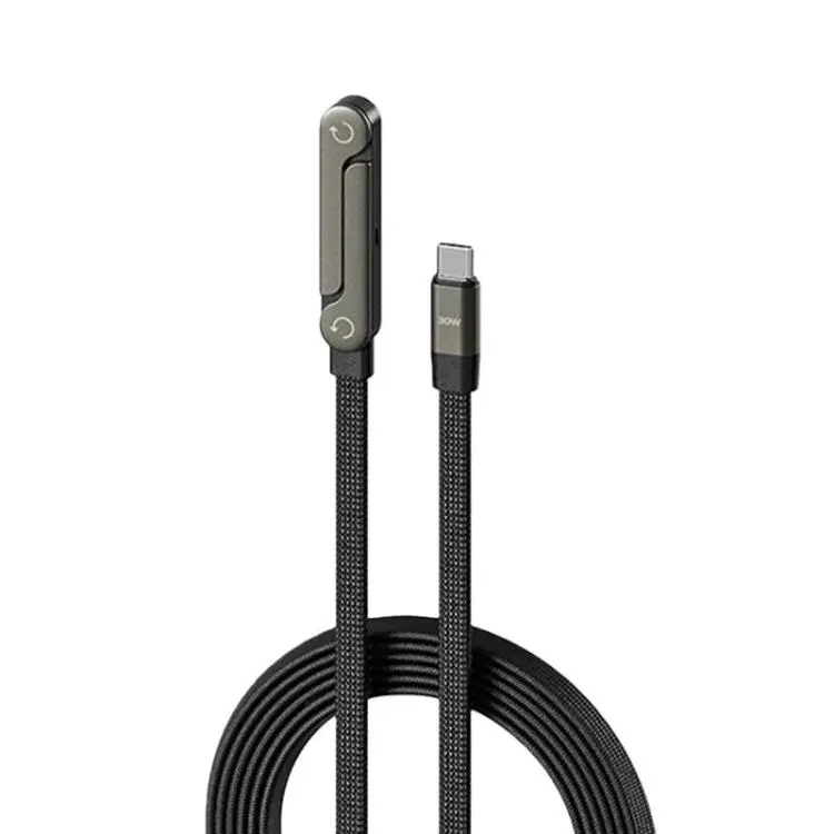 30W Type-C To 8 Pin 1.5m Data Cable With Foldable Stand Fast-Charging Braided Charging Cable