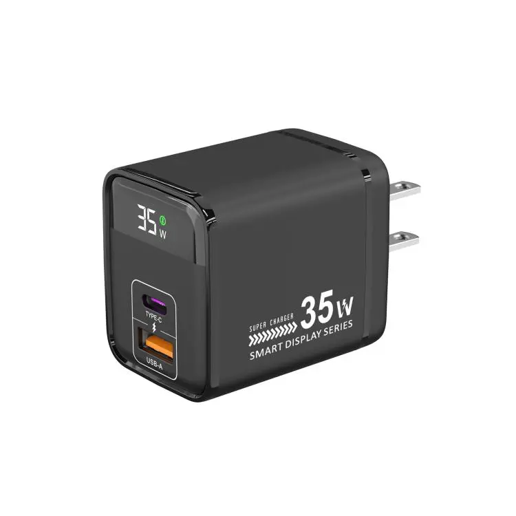 35W USB and Type-C Digital Display Fast Charger, Plug