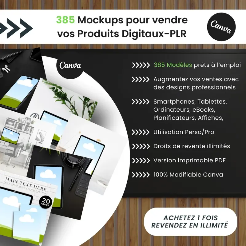 385 Mockups pour Produits Digitaux PLR