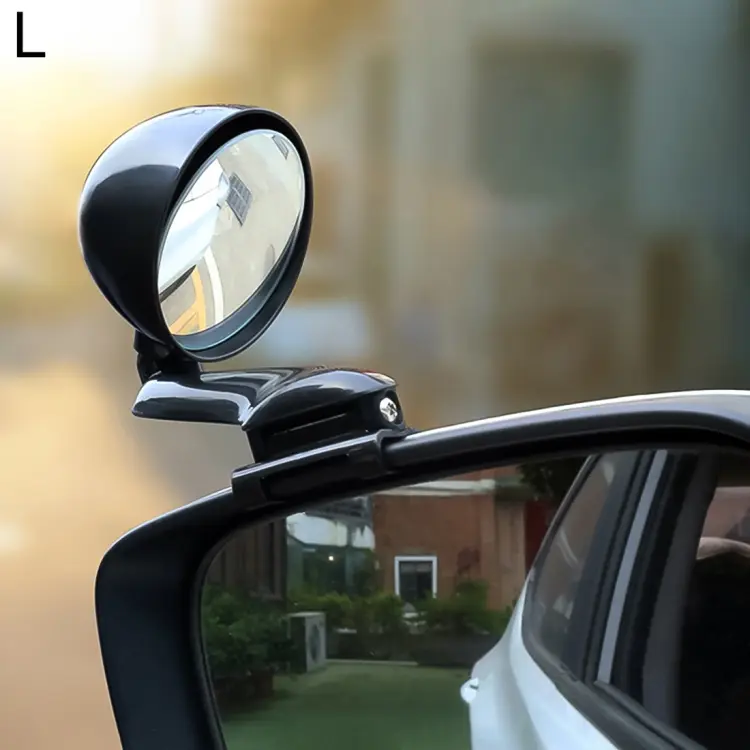 3R-094 Auxiliary Rear View Mirror Car Adjustable Blind Spot Mirror Wide Angle Auxiliary Rear View Side Mirror for Left Mirror(Black)