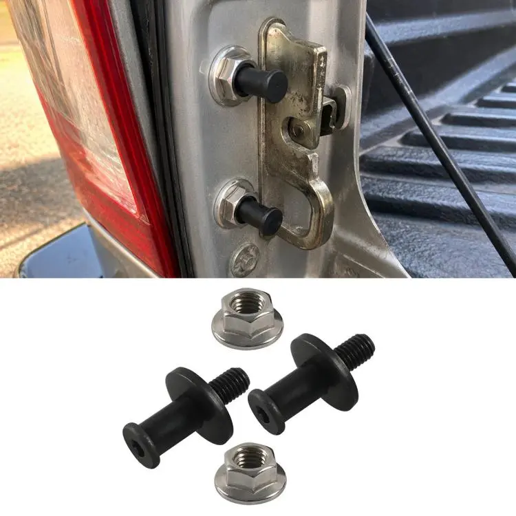 4 in 1 Set Car Tailgate Lock Bolt Set for Nissan Navara D40 2005–2013 90503-JT30A, 90503-EB700(Black)