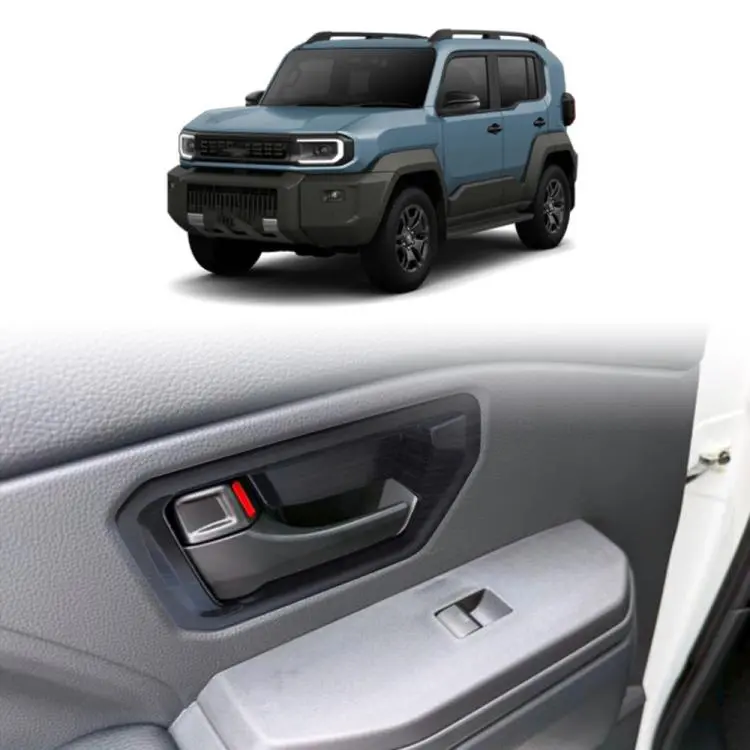 4 PCS/Pack Car Inside Door Bowl Handle Decorative Protective Frame for Toyota Land Cruiser FJ 2026(Wood Grain)