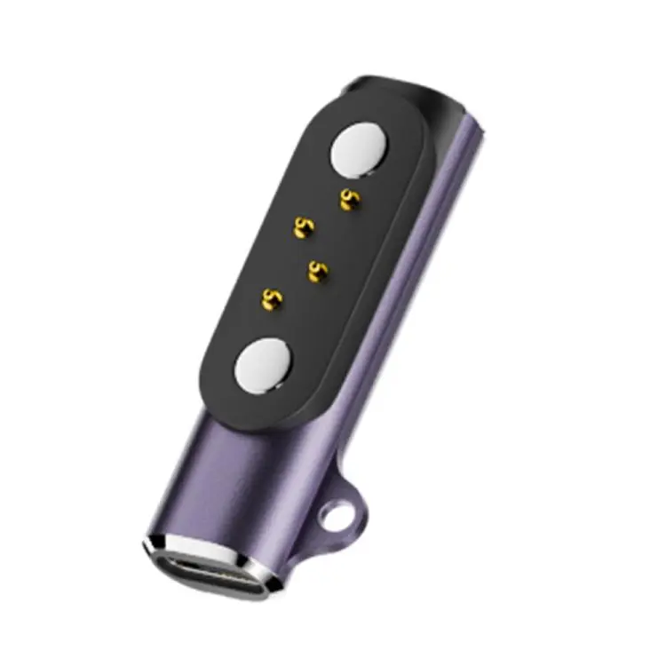 4 Pin Bone Conduction Earphone Type-C Interface Adapter Converter(Grey Purple)
