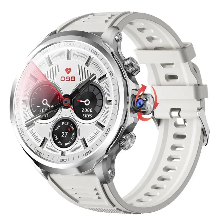4G Global SIM Card Slot Rotating Camera For Calls / Photos Smartwatch(Silver 3+32G)