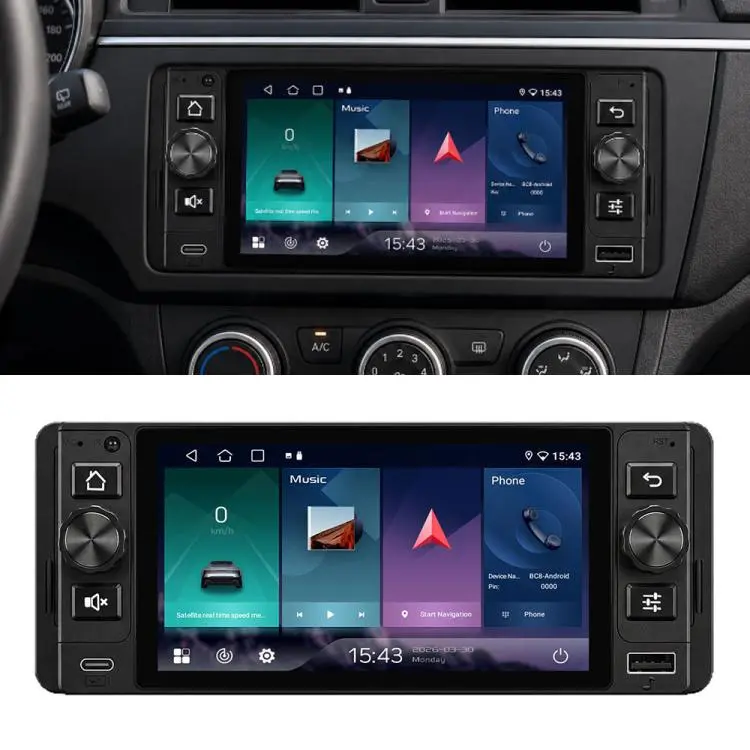 5 inch Single Din Android 15 Center Console CarPlay Car Video Navigation, Specification