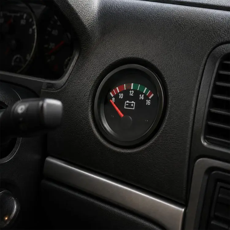 52mm High-precision Pointer-type 8-16V Voltmeter(Black)
