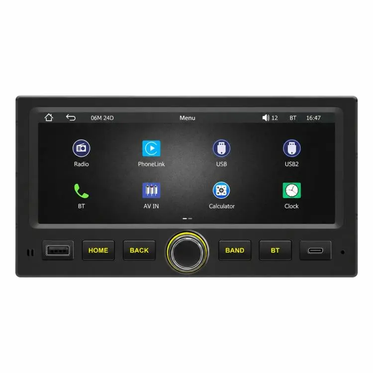 6.86 inch Car MP5 Player Wireless CarPlay/Android Auto Bluetooth HD Display for Ford F150 1998-2007(Black Red)