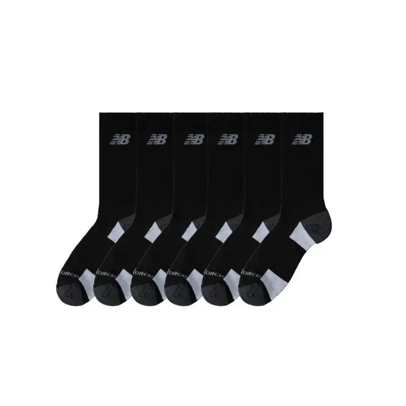 6 paires de chaussettes noires - New Balance