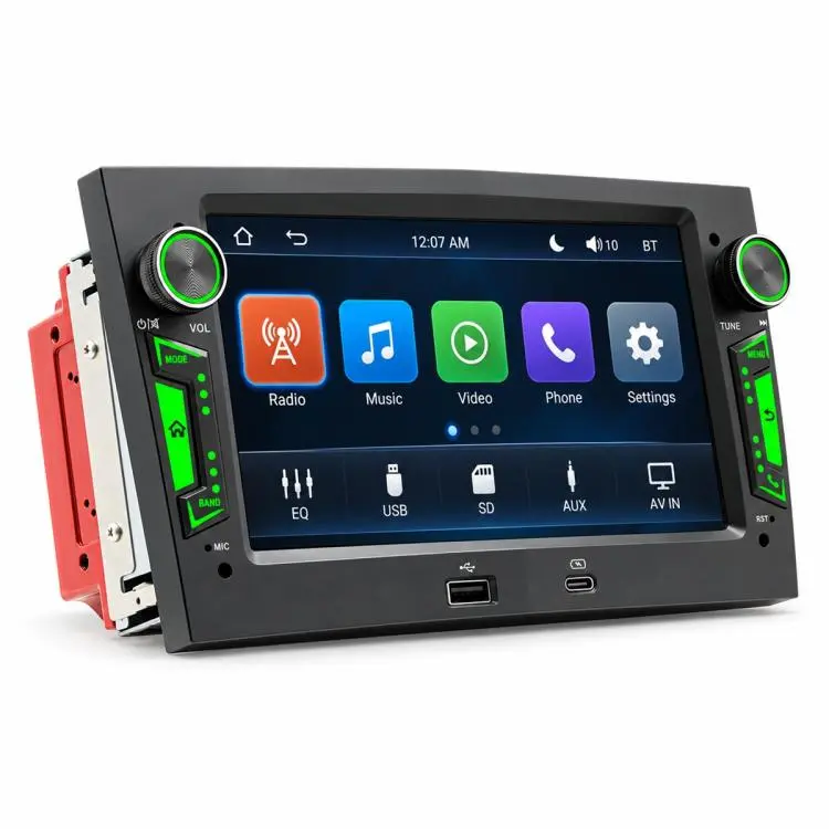 7 inch Car MP5 Player Phone Connectivity Bluetooth Reversing Camera with USB for OPEL(Black Red)