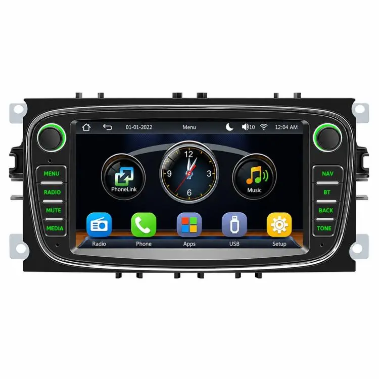 7 inch Car MP5 Player Wireless CarPlay/Android Auto Bluetooth HD Display for Ford Focus(Black Red)