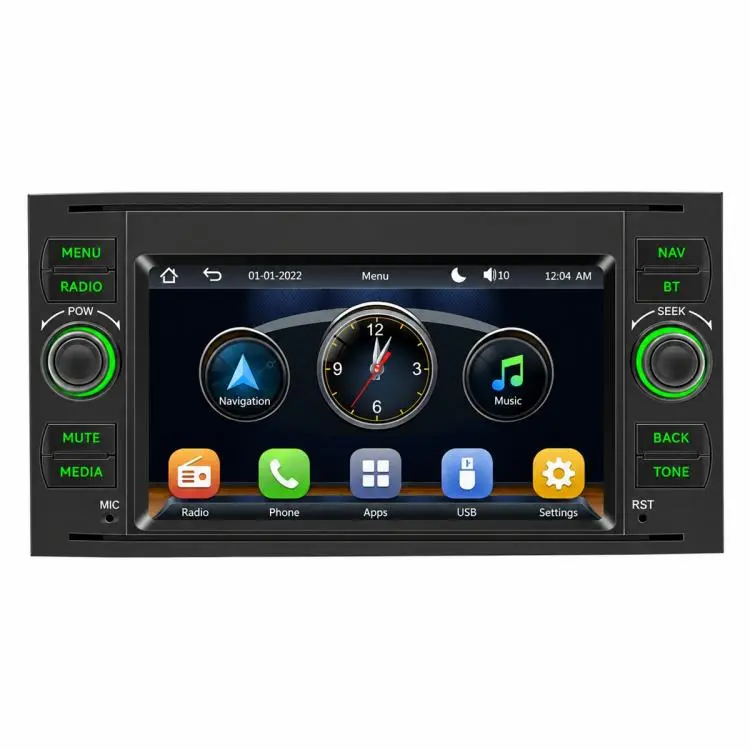 7 inch Car MP5 Player Wireless CarPlay/Android Auto Bluetooth HD Display for Ford Transit 2006–2011(Black Red)
