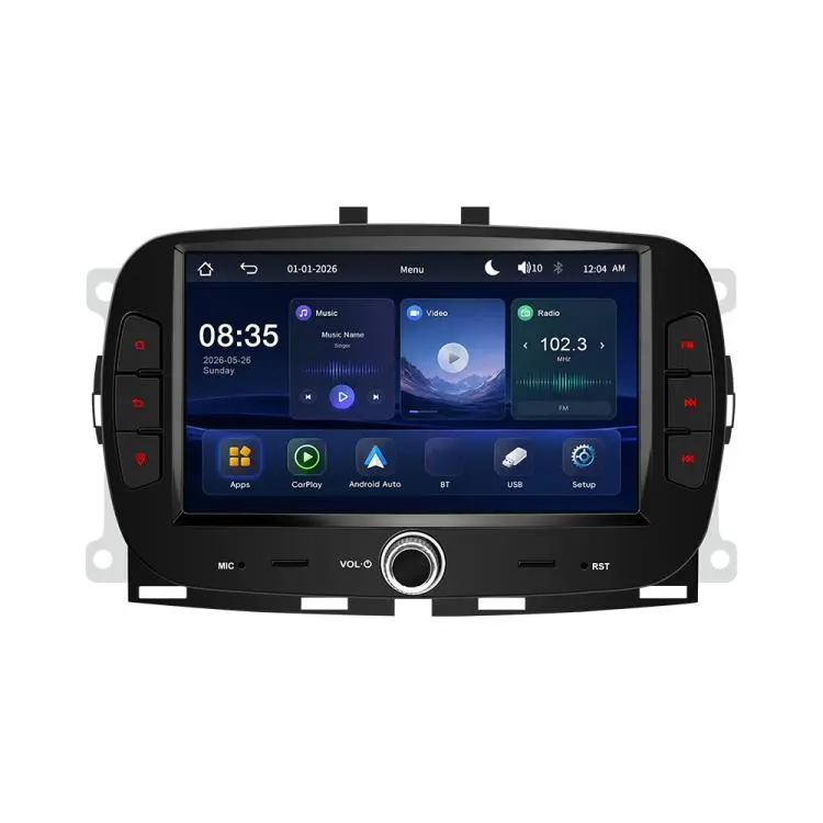7 inch Car MP5 Player Wireless Central Control Smart Screen for Fiat 500 2016-2019(Black)