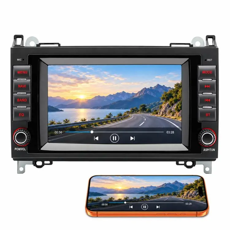 7 inch Car MP5 Player Wireless Central Control Smart Screen for Mercedes-Benz B200(Black Red)