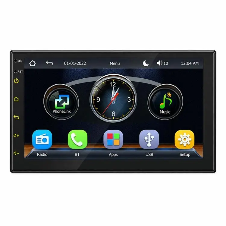 7 inch IPS Double-DIN Car MP5 Player Wireless CarPlay/Android Auto Bluetooth HD Display(Black Red)