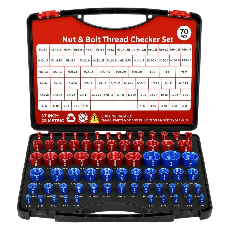 70 in 1 Screw Nut Thread Pitch Detector Metric And Imperial Bolt Measuring Gauge
