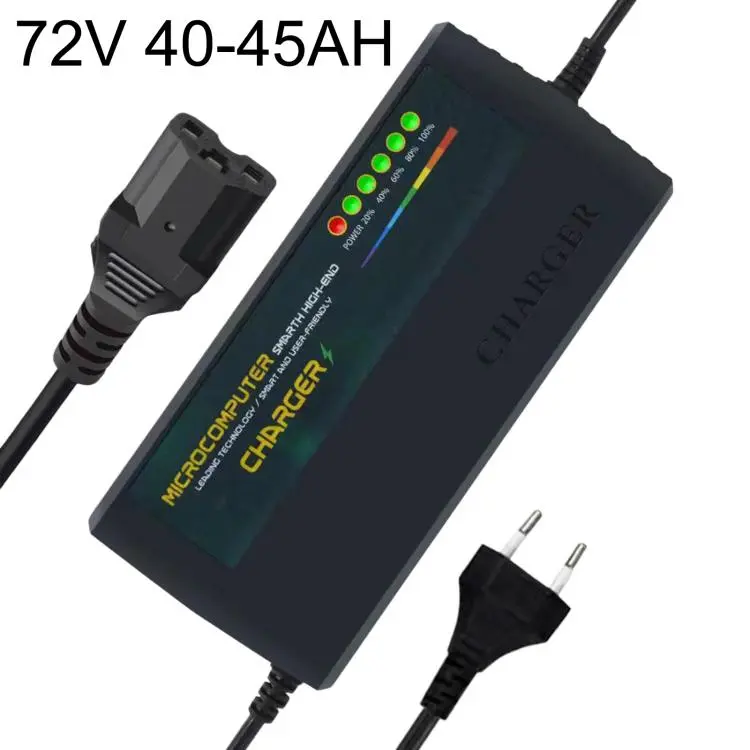72V 40-45AH Auto Shut-Off Battery Charger For Electric Scooter & E-Bike EU Plug