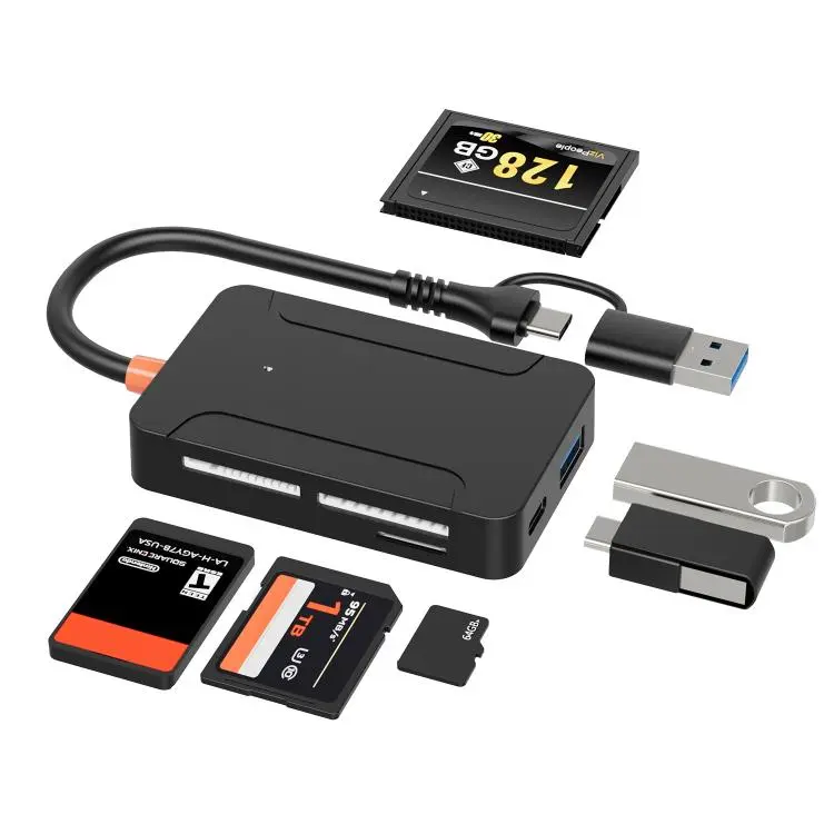 8 in 1 Multi-functional High-speed Card Reader(Black)