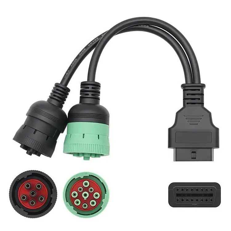 9+6 Pin Truck Adapter Cable OBD Diagnostic Tool J1939 / J1708 / J1587(Y-type)