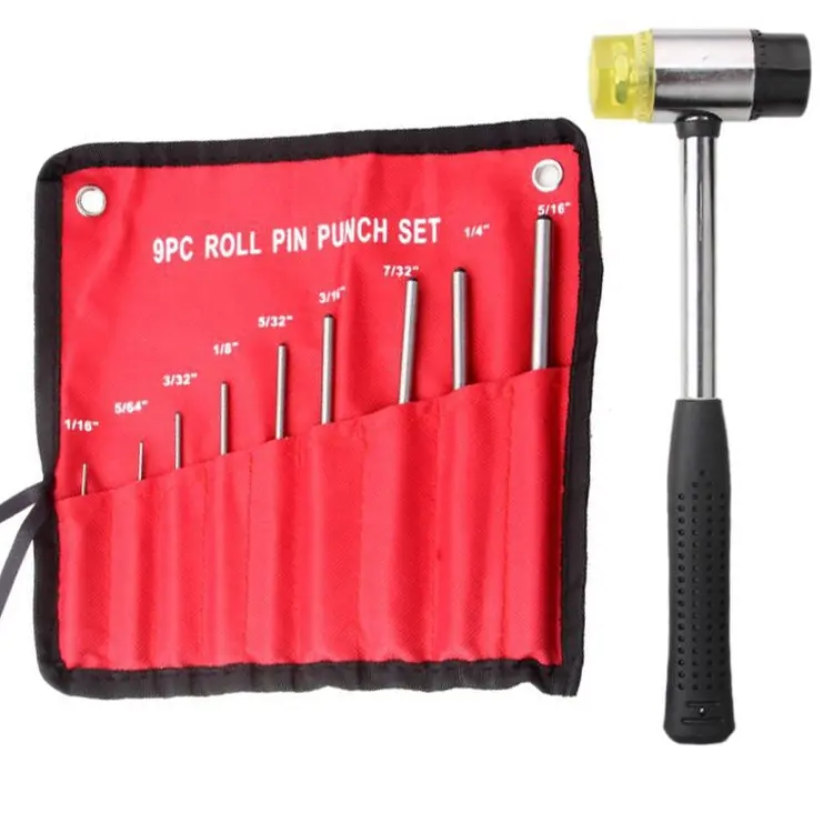 9-in-1 Heavy Duty Roll Pin Punch Set Round Punch Removal Tools, Spec