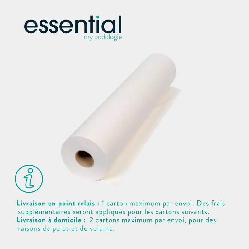 9 rouleaux Draps d'examen blancs lisses - 135 formats - 50 x 35 cm
