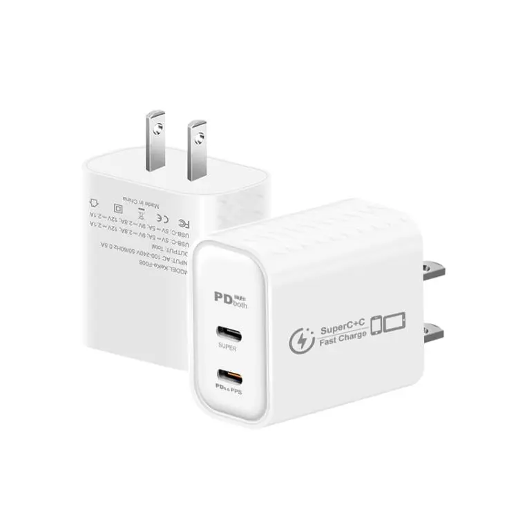 949-2C PD25W Dual Type-C Charger Supporting PD3.0 / PPS Protocol, US Plug(White)