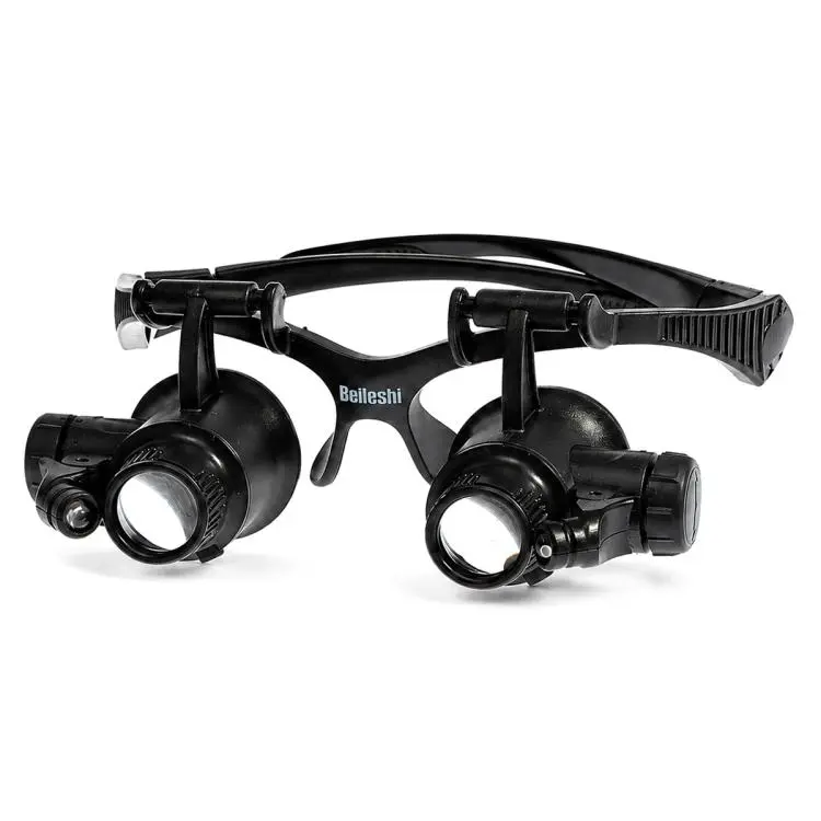 9892GJ Head-mounted Glasses Style Watch Repair Magnifying Glasses with LED Light