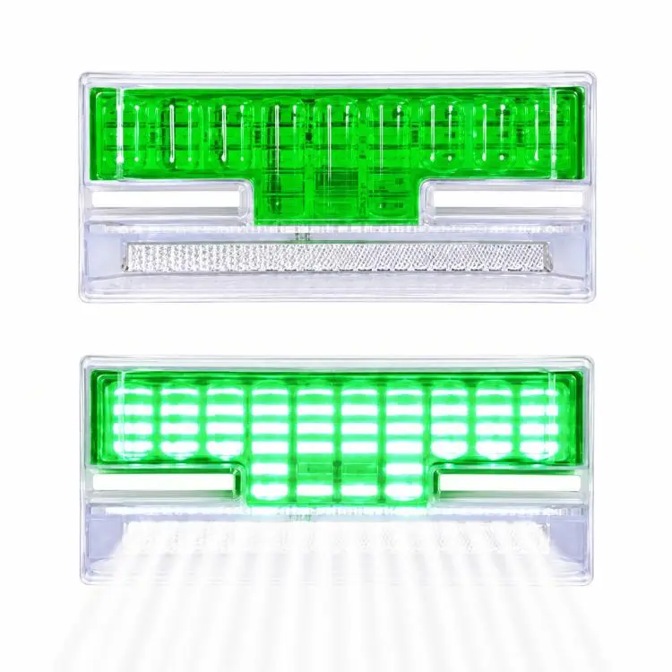 9D H-Shaped 24V LED Truck Side Marker Light with White Underglow Ground Lamp(Green)