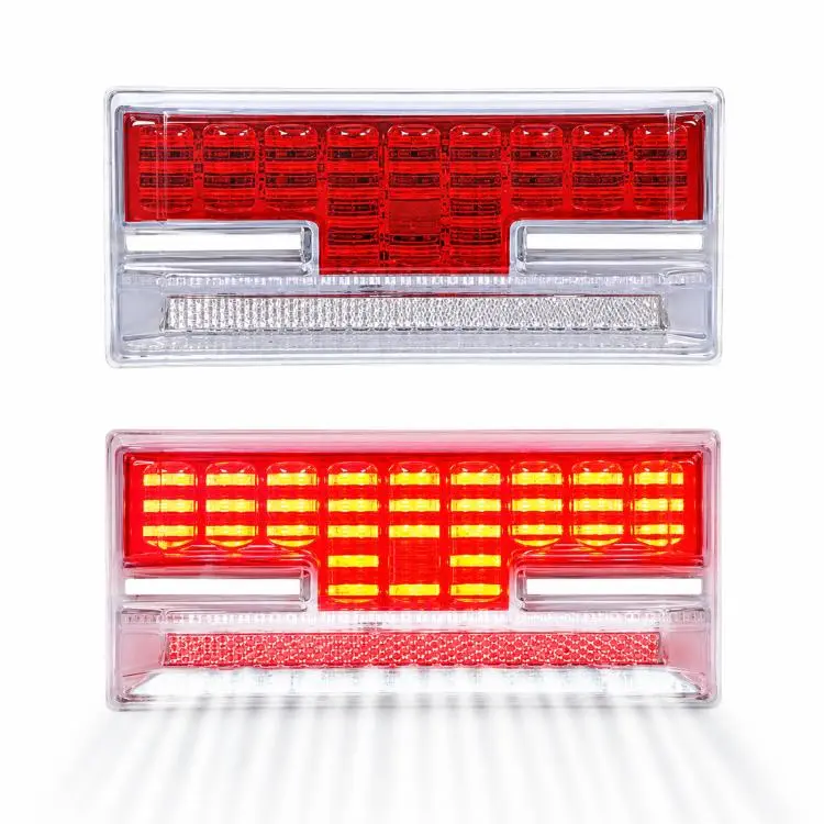 9D H-Shaped 24V LED Truck Side Marker Light with White Underglow Ground Lamp(Red)