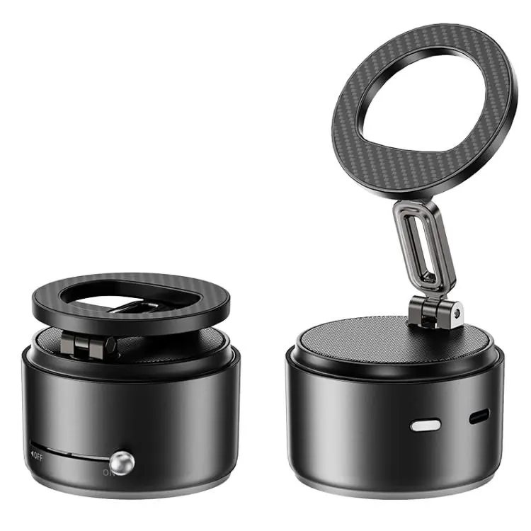A5 Multifunctional Magnetic Phone Holder Bluetooth Speaker(Black)