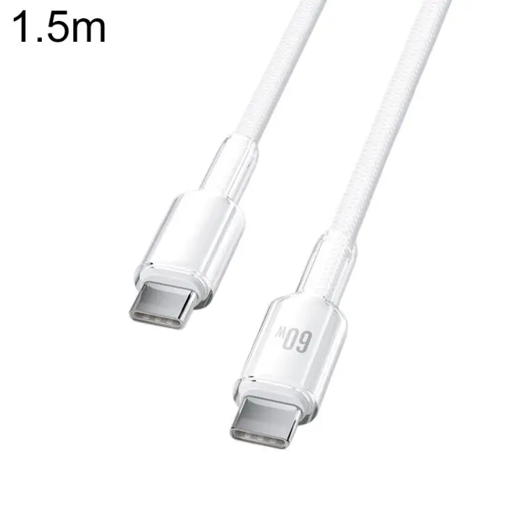 ABEEL A62 PD60W USB-C/Type-C to USB-C/Type-C Fast Charging Braided Data Cable Length
