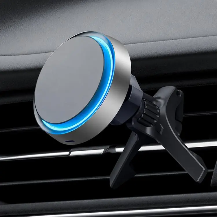 AC01 Rotating Magnetic Wireless Charging Car Air Vent Phone Holder(Silver)