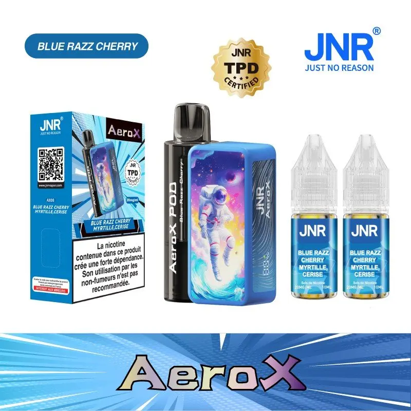AeroX 32K JNR – Kit Puff Rechargeable 2ml + 2 Flacons 10ml 20mg