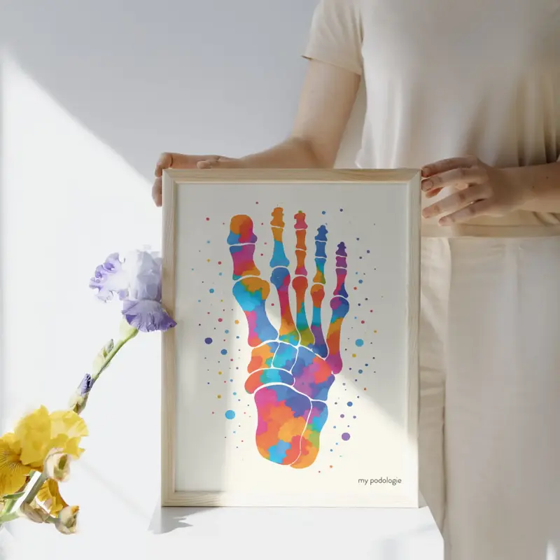 Affiche décorative - Anatomie du pied en version colorée