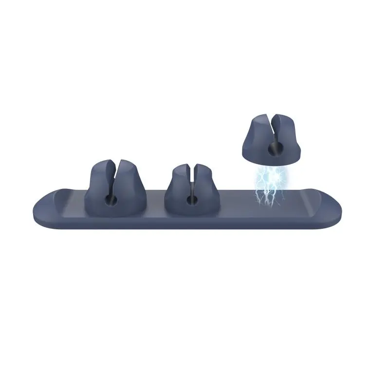 AhaStyle PT-CY15 3 In 1 Magnetic Silicone Cable Organizer Desktop Cable Storage Stand(Blue)