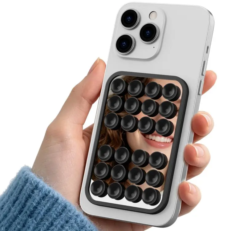 AhaStyle WG206 Silicone Suction Cup Phone Mount With Mirror Adhesive Holder For Mirror Glass(Black)