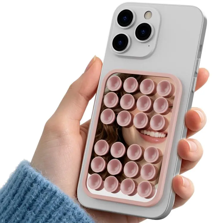 AhaStyle WG206 Silicone Suction Cup Phone Mount With Mirror Adhesive Holder For Mirror Glass(Pink)