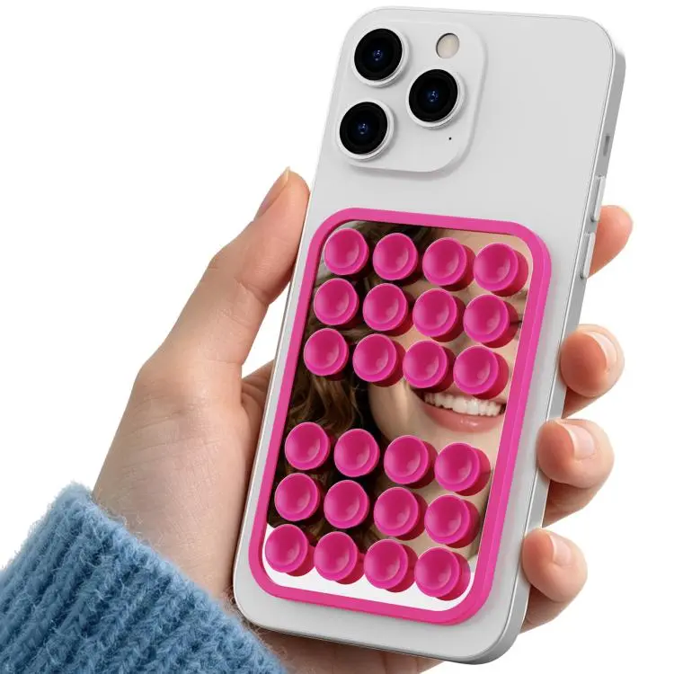 AhaStyle WG206 Silicone Suction Cup Phone Mount With Mirror Adhesive Holder For Mirror Glass(Rose Red)